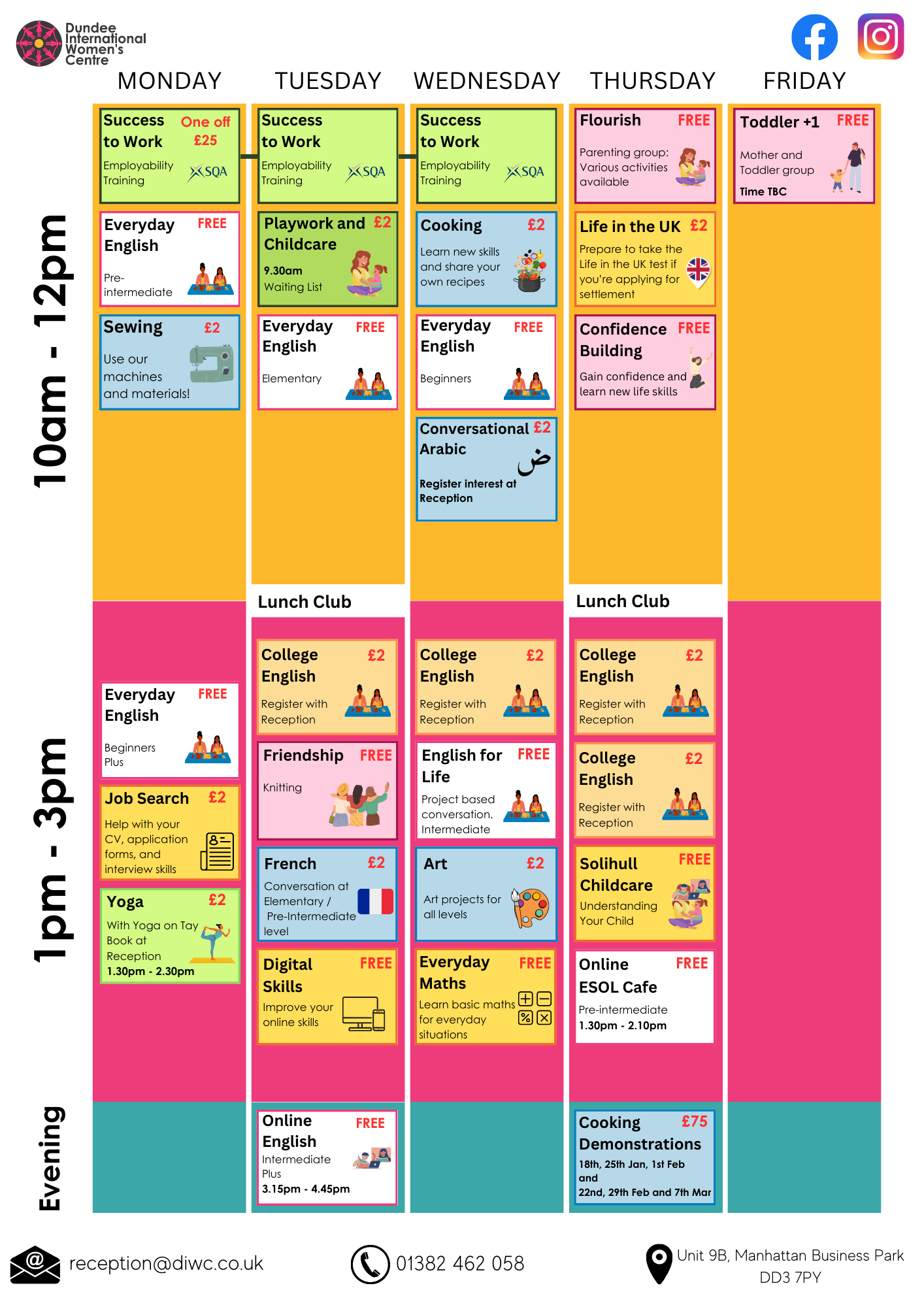 DIWC Timetable